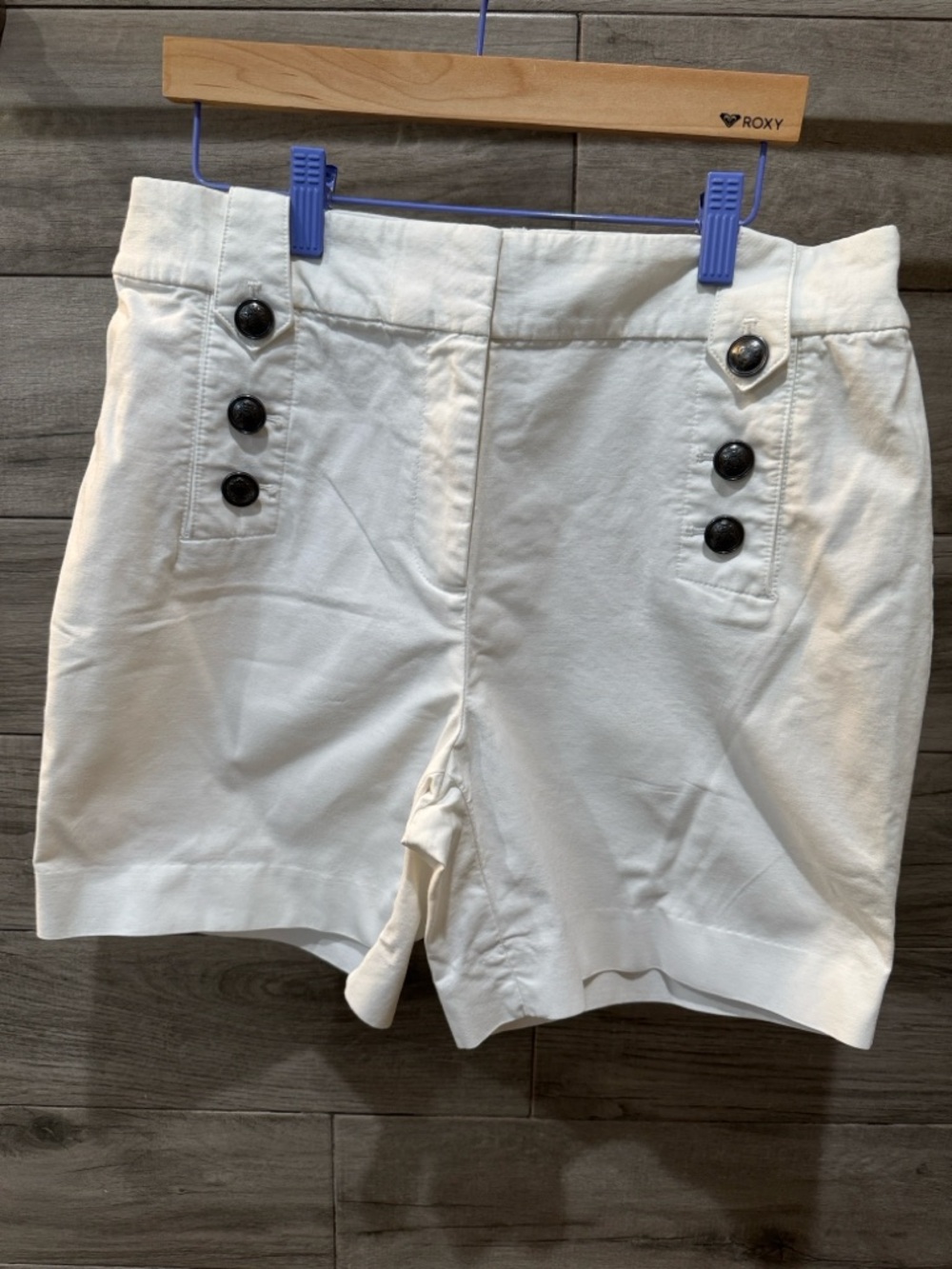 Talbots White High-Rise Button-Front Bermuda Shorts